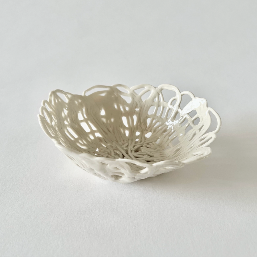 Basket Weave Porcelain Lace Bowl