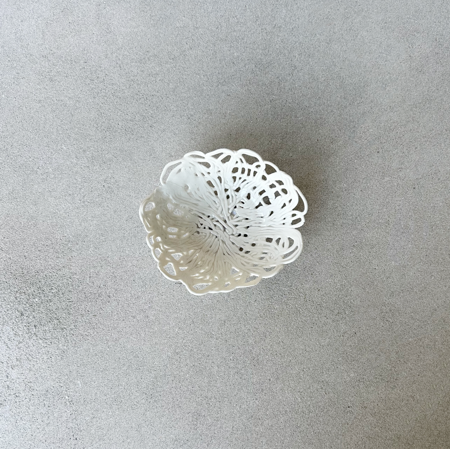 Basket Weave Porcelain Lace Bowl