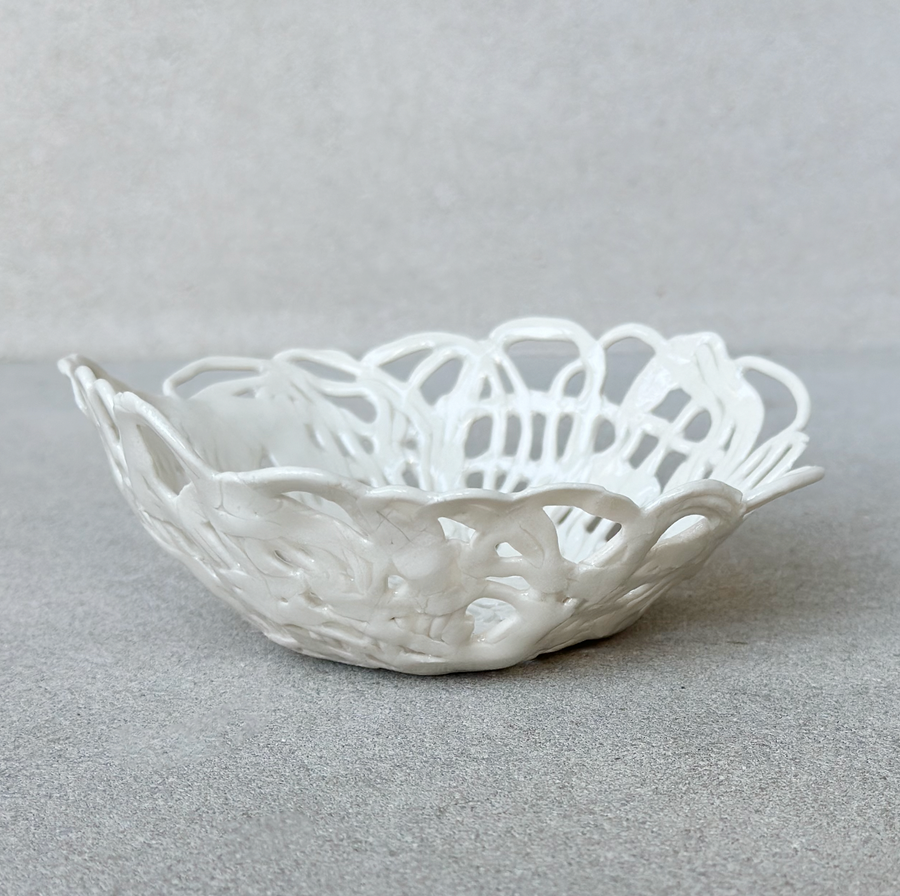 Basket Weave Porcelain Lace Bowl