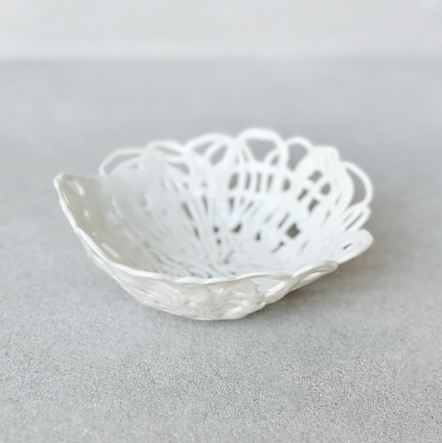 Basket Weave Porcelain Lace Bowl