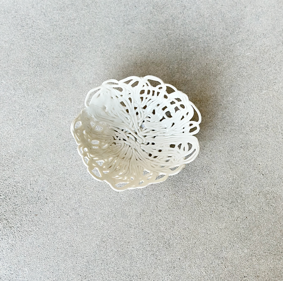 Basket Weave Porcelain Lace Bowl