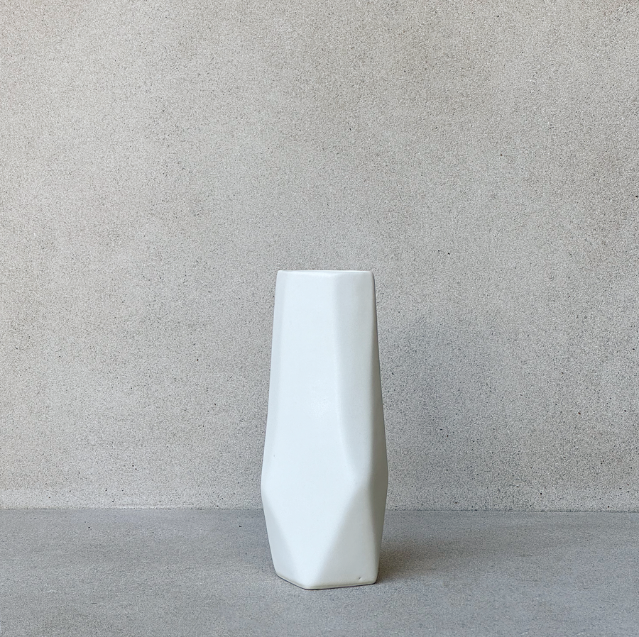 Chisel Vase / Small Matte White