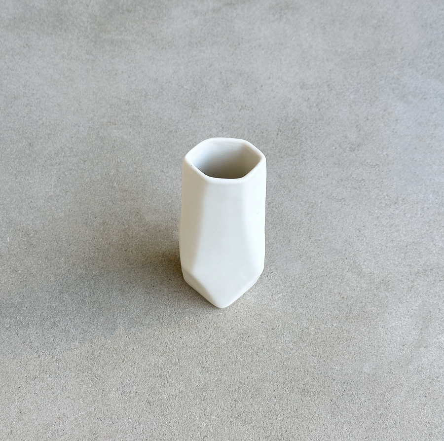 Chisel Vase / Small Matte White