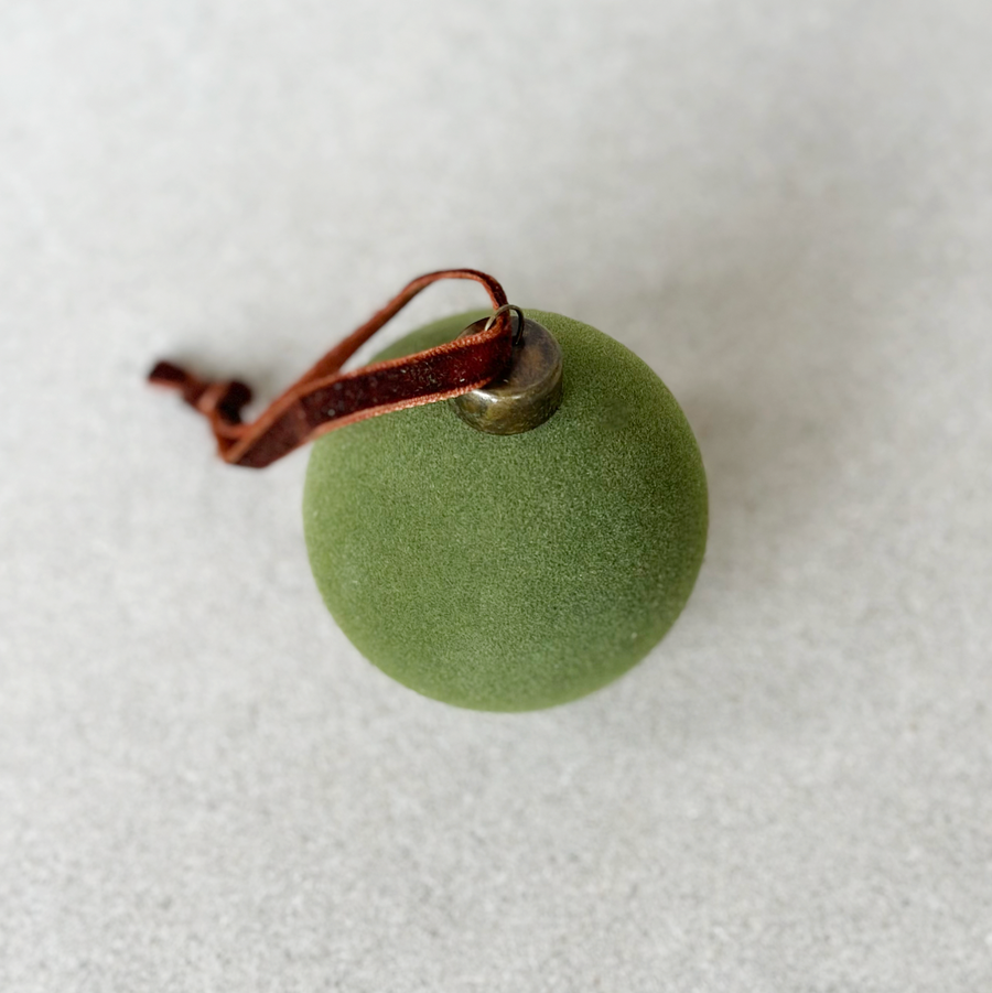 Moss Green Velvet Ball Ornament