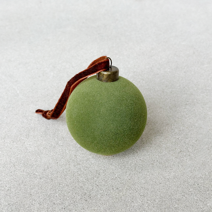 Moss Green Velvet Ball Ornament