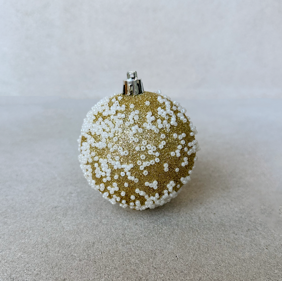 Gold Glitter Bead Ornament