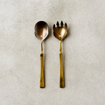 Vintage Brass Serving Utensils / Set of 2