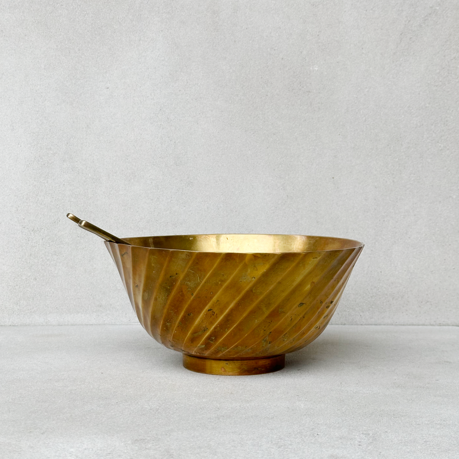 Vintage Brass Scalloped Bowl