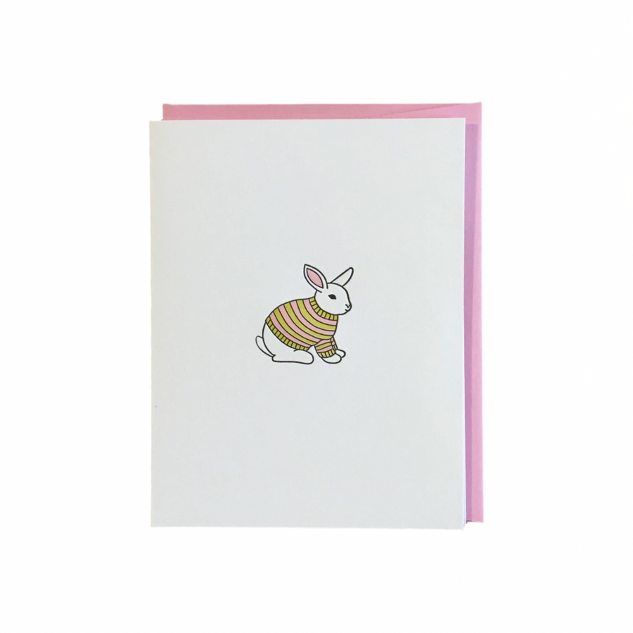 Bunny Sweater Letterpress Card