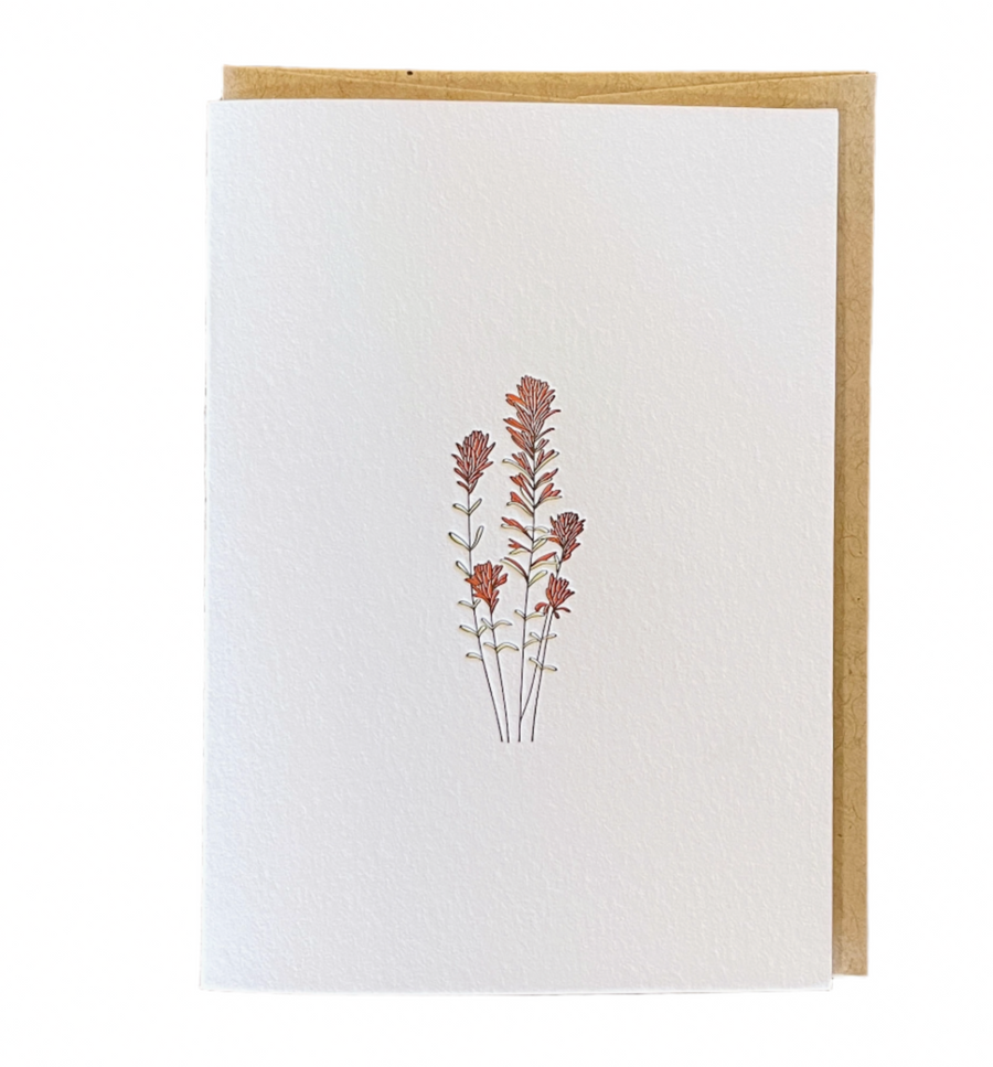 Desert Paintbrush Wildflower Letterpress Card