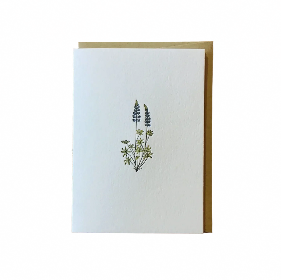 Lupine Wildflower Letterpress Card