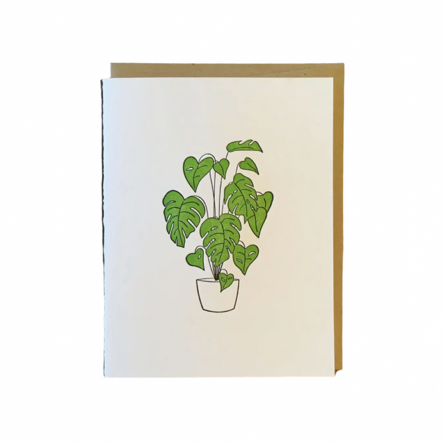 Monstera Plant Letterpress Card