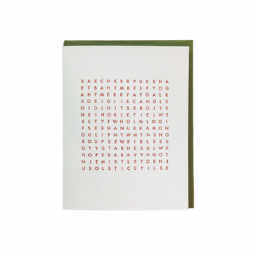 Holiday Word Search Letterpress Card