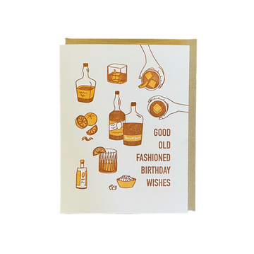 Old Fashioned Birthday Letterpress Card