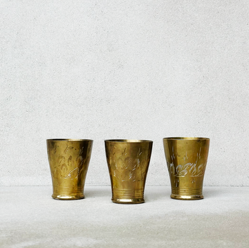 Vintage Etched Brass Cup