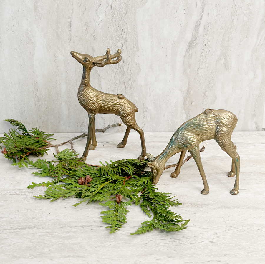 Vintage Brass Deer / Set 2