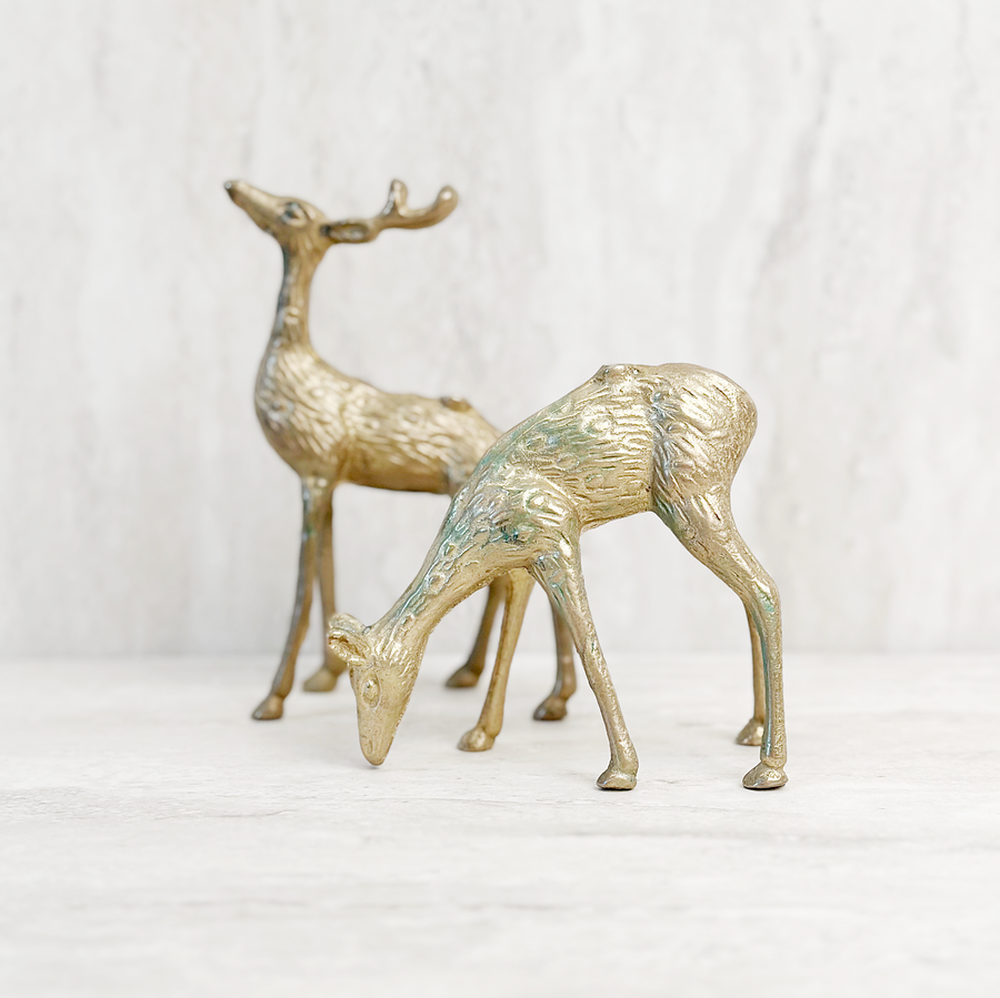 Vintage Brass Deer / Set 2