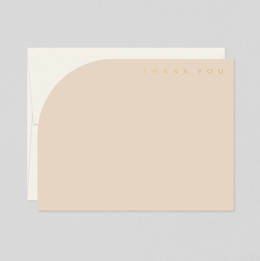 Curve Thank You Note Set in Neutral - Luxe Foil Stationery