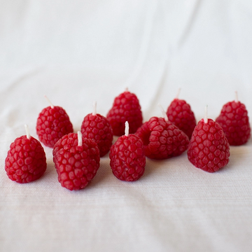 Beeswax Raspberry Birthday Candles