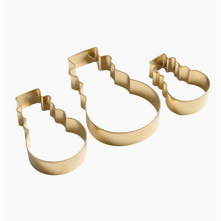 Snowman Gold Cookie Cutter Set of 3