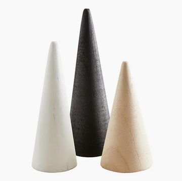 Mini Wood Cone Trees - Set of 3