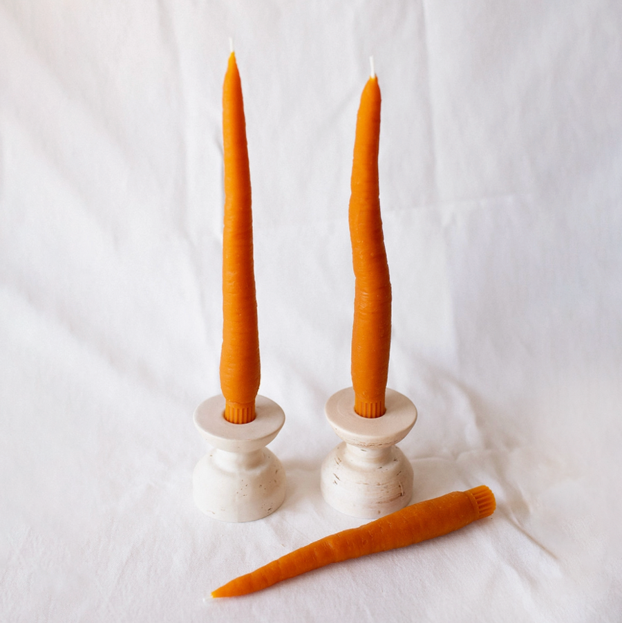 Beeswax Carrot Taper Candle