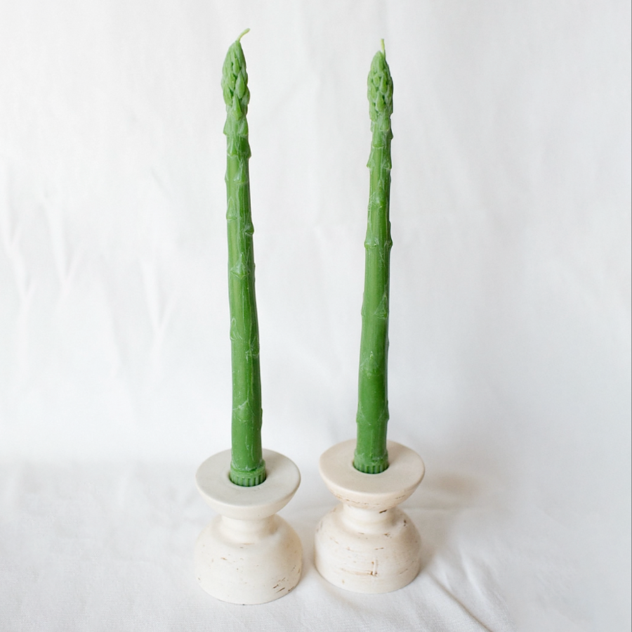 Beeswax Asparagus Candle Taper