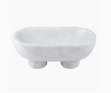 White Marble Footed Bowl