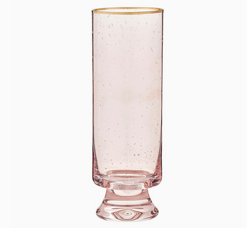 Gold Rimmed Blush Champagne Glass