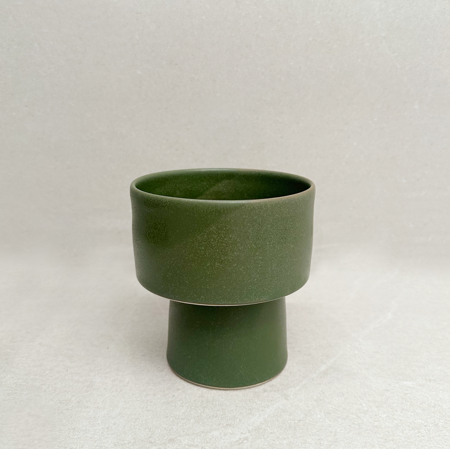 TQD Moss Green Stacked Planter / 2 piece set