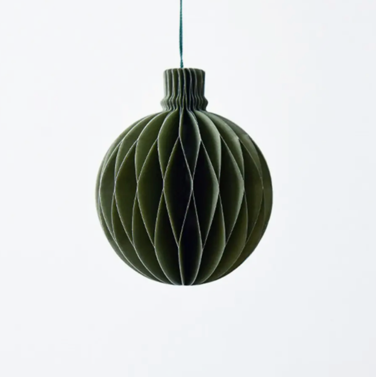 Christmas Paper Ball Ornament / Green