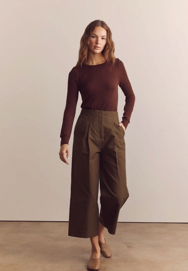 Pleated Cotton Trousers