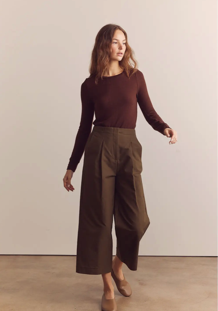 Pleated Cotton Trousers