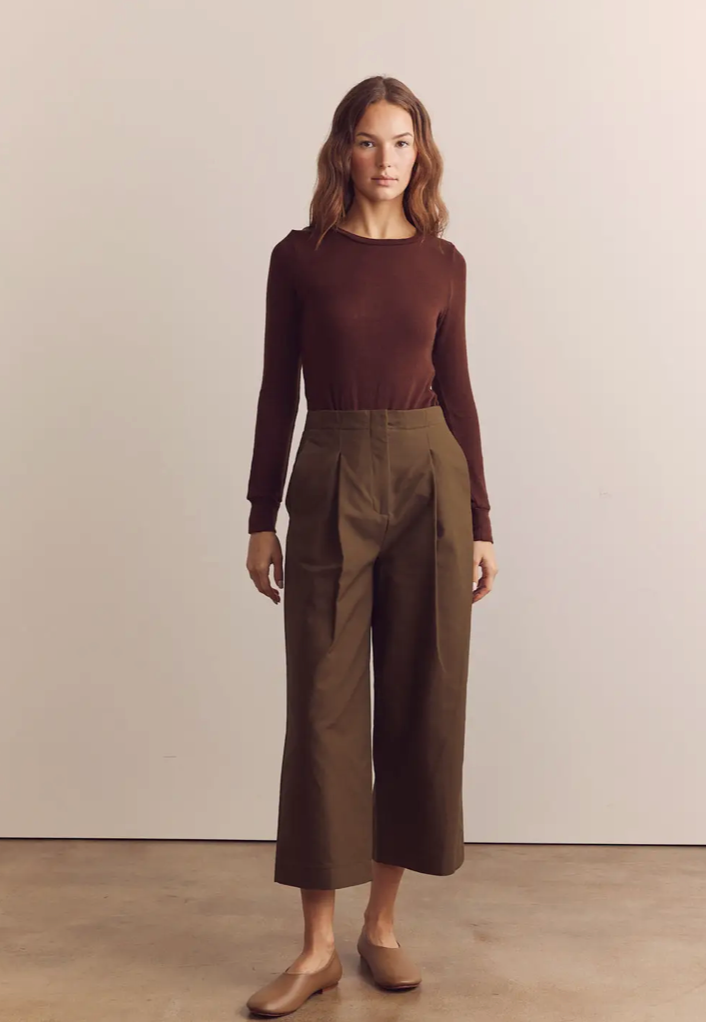 Pleated Cotton Trousers