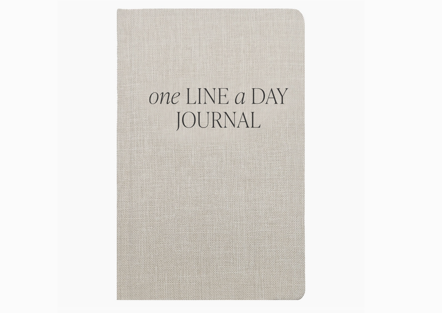 Tan One Line A Day Fabric Journal