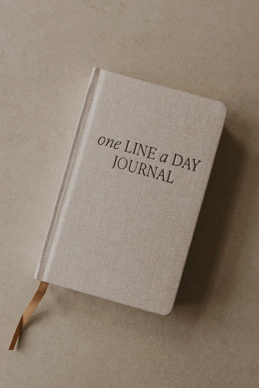 Tan One Line A Day Fabric Journal