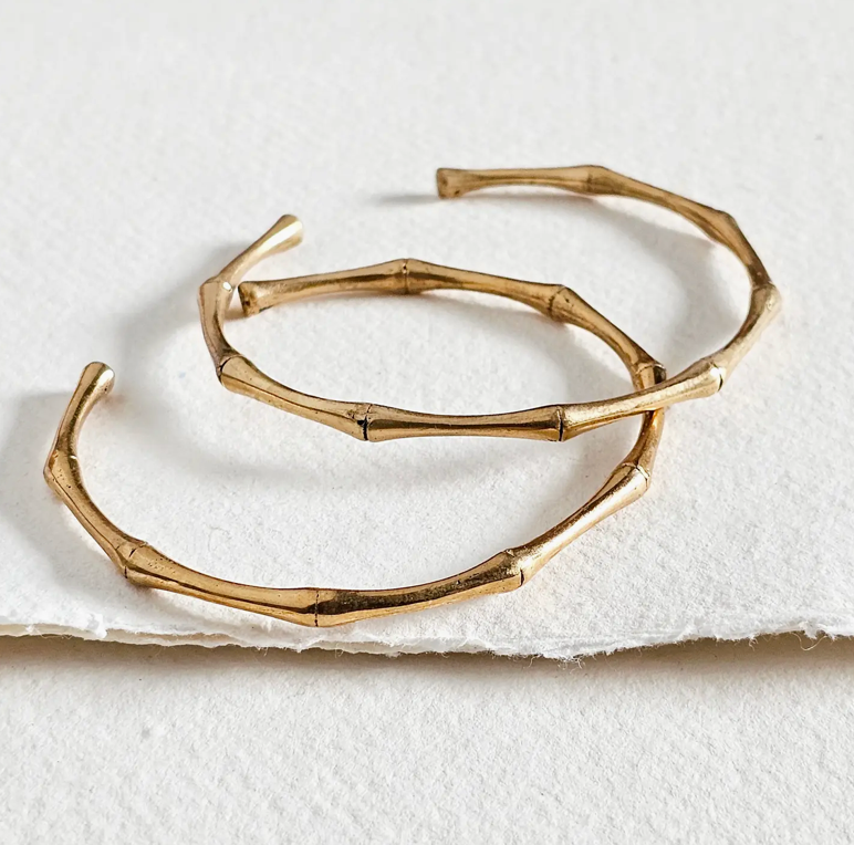 Brass Bamboo Cuff Bracelet