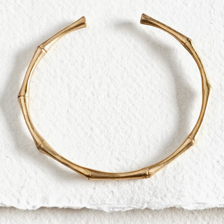 Brass Bamboo Cuff Bracelet