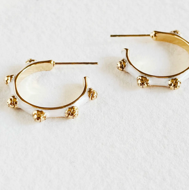 Gold and Enamel Hoops