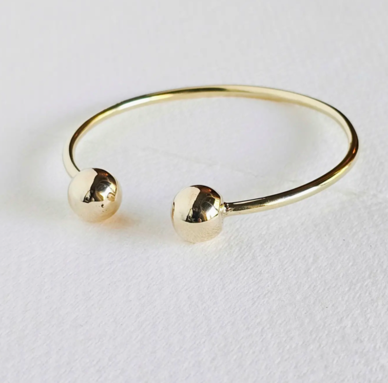 Brass Ball Cuff Bangle