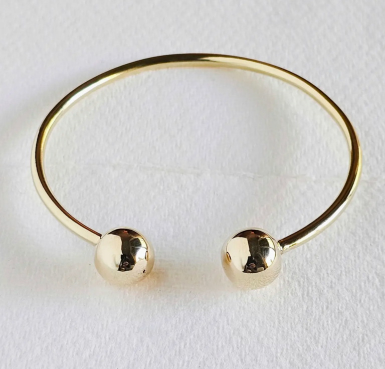 Brass Ball Cuff Bangle