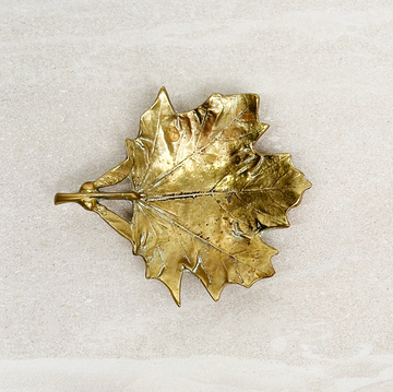 Vintage Sugar Maple Brass Leaf