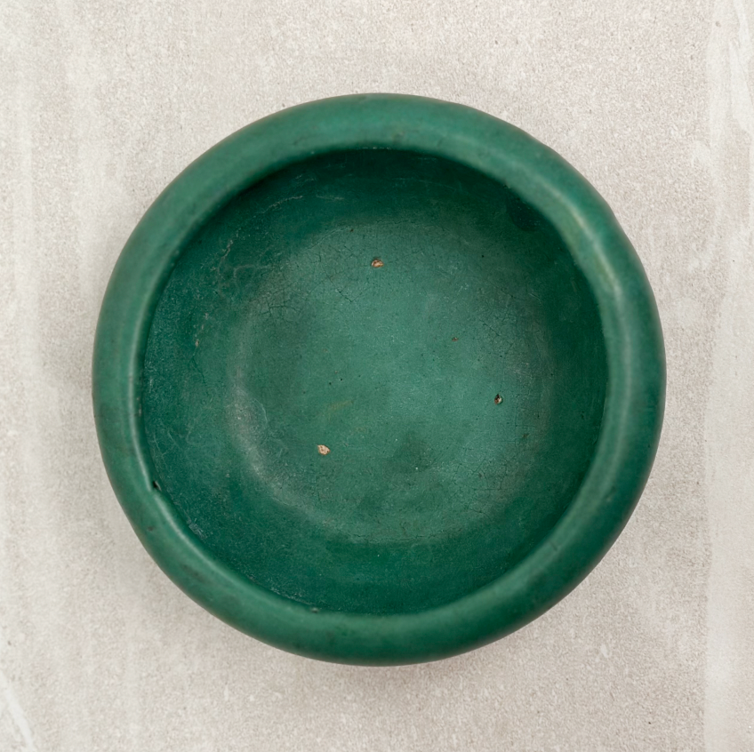 Vintage Green Stoneware Bowl