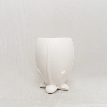 Vintage Matte White Petal Vase