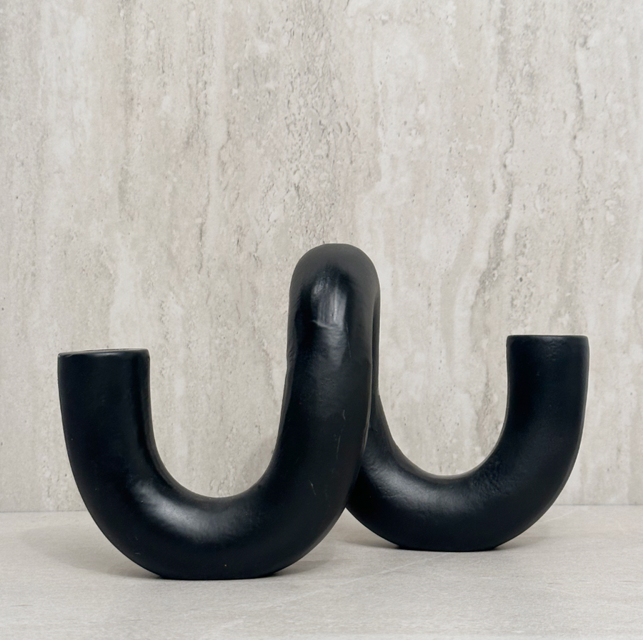 Black Loop Candle Holder