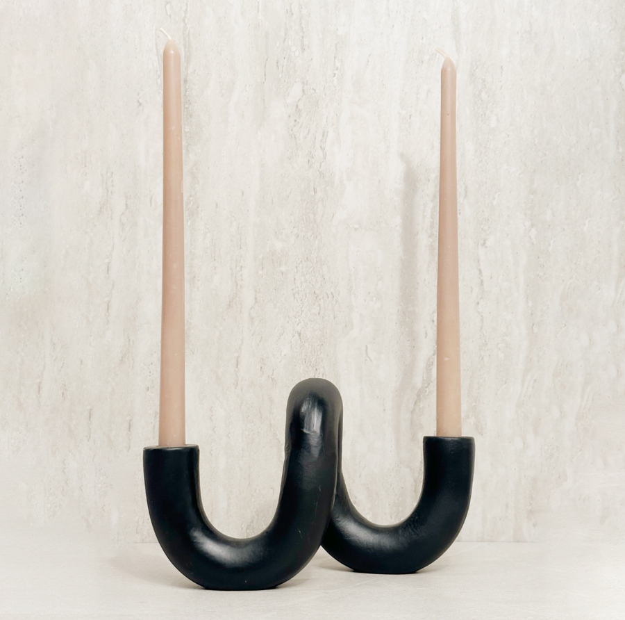 Black Loop Candle Holder