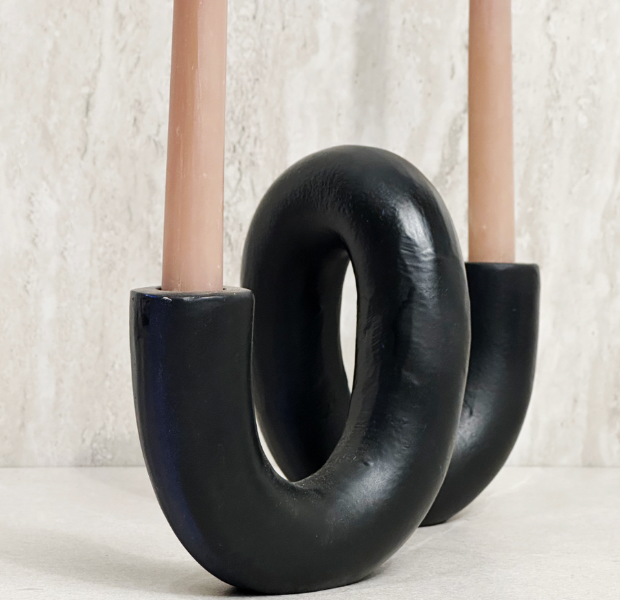 Black Loop Candle Holder